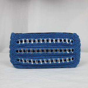 Handmade Turquoise Blue Soda Tab Crocheted Bag